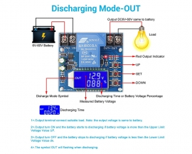 DC 6V-60V Low Voltage Protector Disconnect Switch with LCD Display 30A Voltage Protection Module Digital Over Discharge Protector for Lead Acid Lithium Battery