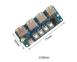 Voltage Converter 5V to 5V with Switch Power Expansion Module 4-Port USB Distribution Board Power Supply Hub