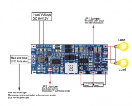 24W DC USP Voltage Converter 9V 12V Adjustable Power Supply Module for 2S 3.7V 18650 Lithium Battery