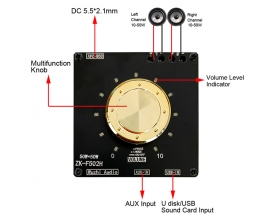 TPA3116D2 50Wx2 HIFI Bluetooth-Compatible Amplifier Module Dual Channel 50W+50W BLE/AUX/U-disk/USB Sound Card