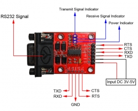 DC 3V-5V RS232 to TTL Converter UART SP3232 Downloader Programmer