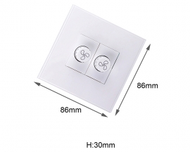 AC 180V-250V 200W Dual High-power Fan Speed Control Module 2CH 86-Type 100% PWM Stepless Governor