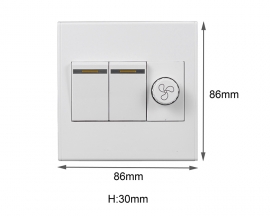 2 Channel Dual 86 Switch Controller Fan PWM Stepless Governor AC 180V-250V 200W