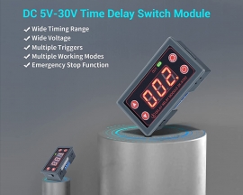 DC 5V-30V Time Delay Switch,12V 24V10A Programmable Relay Switch Module, LED Display Digital Time Cycle 0.1s-999mins ON-Off Control