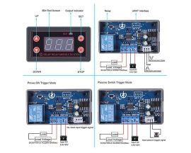 DC 5V-30V Time Delay Switch,12V 24V10A Programmable Relay Switch Module, LED Display Digital Time Cycle 0.1s-999mins ON-Off Control