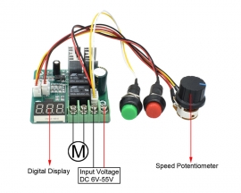 DC 6V-55V Motor Forward Reverse Controller 15KHz 0-100% 10A 3Bit Digital Display Motor Drive Module