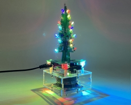 DIY Kit RGB Christmas Tree Bluetooth-Compatible Amplifier Player U-disk/AUX/TF Audio LED Flashing Electronic Soldering Project