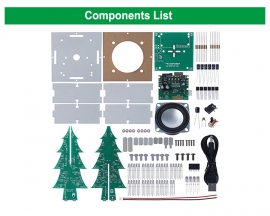 DIY Kit RGB Christmas Tree Bluetooth-Compatible Amplifier Player U-disk/AUX/TF Audio LED Flashing Electronic Soldering Project