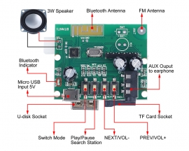 DIY Kit RGB Christmas Tree Bluetooth-Compatible Amplifier Player U-disk/AUX/TF Audio LED Flashing Electronic Soldering Project