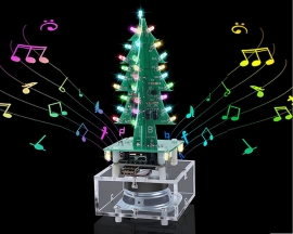 DIY Kit RGB Christmas Tree Bluetooth-Compatible Amplifier Player U-disk/AUX/TF Audio LED Flashing Electronic Soldering Project