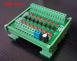 DIN Rail Attachment for 8-Channel Photoelectric Isolation Module