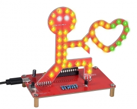 Soldering Learning Kit, ICSTATION Give You My Heart LED Soldering Project Love Proposal RGB LED Light Soldering Practice Kit for Beginners Diyers Student Education