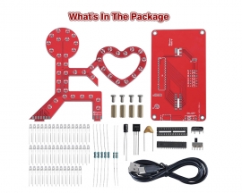 Soldering Learning Kit, ICSTATION Give You My Heart LED Soldering Project Love Proposal RGB LED Light Soldering Practice Kit for Beginners Diyers Student Education