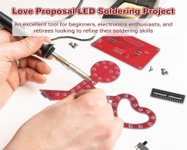 Soldering Learning Kit, ICSTATION Give You My Heart LED Soldering Project Love Proposal RGB LED Light Soldering Practice Kit for Beginners Diyers Student Education