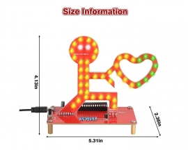 Soldering Learning Kit, ICSTATION Give You My Heart LED Soldering Project Love Proposal RGB LED Light Soldering Practice Kit for Beginners Diyers Student Education
