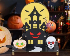 Halloween LED Light DIY Kit, Haunted Castle Soldering Projects with 3 Lighting Modes and Spooky Sounds, Fun Soldering Practice Kit for School Electronics Learning and Halloween Decorations