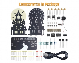 Halloween LED Light DIY Kit, Haunted Castle Soldering Projects with 3 Lighting Modes and Spooky Sounds, Fun Soldering Practice Kit for School Electronics Learning and Halloween Decorations
