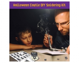 Halloween LED Light DIY Kit, Haunted Castle Soldering Projects with 3 Lighting Modes and Spooky Sounds, Fun Soldering Practice Kit for School Electronics Learning and Halloween Decorations