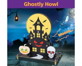 Halloween LED Light DIY Kit, Haunted Castle Soldering Projects with 3 Lighting Modes and Spooky Sounds, Fun Soldering Practice Kit for School Electronics Learning and Halloween Decorations