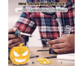 Halloween DIY Soldering Kit, Pumpkin LED Light Electronics Project, Through-Hole Components for School Teaching Learning STEM Projects Beginner-Friendly Soldering Practice Kit
