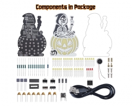 Halloween DIY Soldering Kit, Skeleton Witch Pumpkin with 5 LED Effects & Spooky Music, STEM Electronics Project for Teens Hobbyists Halloween Decor
