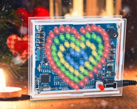 RGB Colorful Heart Shaped LED Flashing Light Kit, DIY Electronic Kits for School STEM Projects Soldering Learning