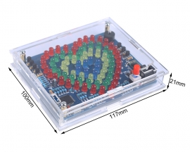 RGB Colorful Heart Shaped LED Flashing Light Kit, DIY Electronic Kits for School STEM Projects Soldering Learning