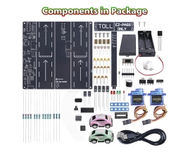DIY Highway Toll Booth Simulation Kit, STEM Toll Gate Simulator Circuit Board Soldering Practice Kit with 2 Mini Cars, STEM Electronics Project for Classroom & Home Learning