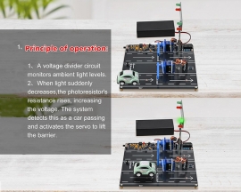 DIY Highway Toll Booth Simulation Kit, STEM Toll Gate Simulator Circuit Board Soldering Practice Kit with 2 Mini Cars, STEM Electronics Project for Classroom & Home Learning