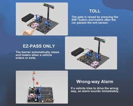 DIY Highway Toll Booth Simulation Kit, STEM Toll Gate Simulator Circuit Board Soldering Practice Kit with 2 Mini Cars, STEM Electronics Project for Classroom & Home Learning