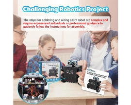 Robot Soldering Project, ICStation DIY Robot Car Soldering Practice Kit RC Robot with Time & Expressions Display STEM Science Kits for Adults Teens School Students Experiment Education