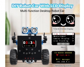 Robot Soldering Project, ICStation DIY Robot Car Soldering Practice Kit RC Robot with Time & Expressions Display STEM Science Kits for Adults Teens School Students Experiment Education