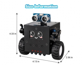 Robot Soldering Project, ICStation DIY Robot Car Soldering Practice Kit RC Robot with Time & Expressions Display STEM Science Kits for Adults Teens School Students Experiment Education