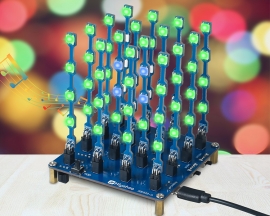 3D RGB LED Cube Soldering Practice Kit, ICSTATION Remote Control WS2812B SMD RGB Light Soldering Project Kit with 9 Lighting Modes and Music, DIY Electronics Kit for High School STEM Education Party Present