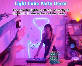 3D RGB LED Cube Soldering Practice Kit, ICSTATION Remote Control WS2812B SMD RGB Light Soldering Project Kit with 9 Lighting Modes and Music, DIY Electronics Kit for High School STEM Education Party Present