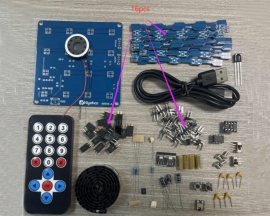 3D RGB LED Cube Soldering Practice Kit, ICSTATION Remote Control WS2812B SMD RGB Light Soldering Project Kit with 9 Lighting Modes and Music, DIY Electronics Kit for High School STEM Education Party Present