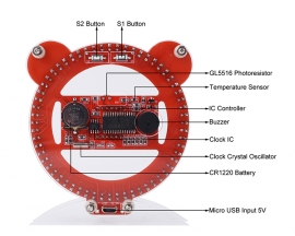 DIY Kit 4-Digits Digital LED Electronic Clock, Date Time Temperature Countdown Alarm Clock for Soldering Practice STEM Teaching Students Learning