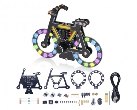 LED Bike Soldering Project Kit, Icstation Knob Control Bicycle Kit With 5 Lighting Modes Brightness Adjustable Fun DIY Electronic Kit for STEM Education Creative Present