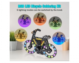 LED Bike Soldering Project Kit, Icstation Knob Control Bicycle Kit With 5 Lighting Modes Brightness Adjustable Fun DIY Electronic Kit for STEM Education Creative Present