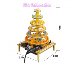 ICStation Cake Tower Soldering Practice Kit, 6-Layer Round Cake Tower With LED Lights, Happy Birthday Music DIY Cupcake Tree Tower Soldering Project Kits for STEM Education Creative Gift