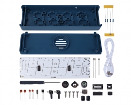 DC 5V Colorful LED Electronic Clock Kit, DIY Soldering Project, 12Hours 24Hours Date Time Temperature Alarm Clock Automatic Brightness Adjustment