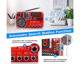 DIY Radio Soldering Project, Portable FM 87-108MHz Radio Soldering Practice Kit with Headphone Jack Automatic Station Search for High School STEM Education Creative Gift