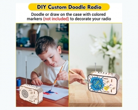 DIY Wooden Radio Kit, FM 88-108Mhz Radio with Battery Assembly Kit, STEM Kits for School Student Learning Teaching