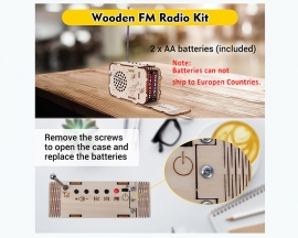 DIY Wooden Radio Kit, FM 88-108Mhz Radio with Battery Assembly Kit, STEM Kits for School Student Learning Teaching