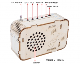 DIY Wooden Radio Kit, FM 88-108Mhz Radio with Battery Assembly Kit, STEM Kits for School Student Learning Teaching