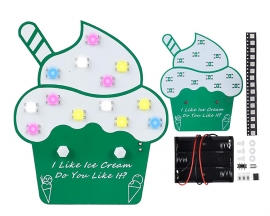 SMD Soldering Practice Kit, Colorful LED Ice Cream Cup DIY Kit with 7 Light Effects, Fun Ice Cream Electronics Soldering Project for DIYers, High School & College STEM Learning
