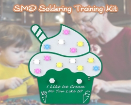 SMD Soldering Practice Kit, Colorful LED Ice Cream Cup DIY Kit with 7 Light Effects, Fun Ice Cream Electronics Soldering Project for DIYers, High School & College STEM Learning