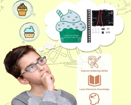 SMD Soldering Practice Kit, Colorful LED Ice Cream Cup DIY Kit with 7 Light Effects, Fun Ice Cream Electronics Soldering Project for DIYers, High School & College STEM Learning