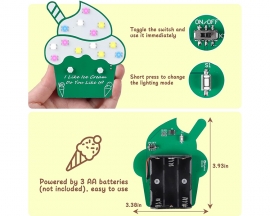 SMD Soldering Practice Kit, Colorful LED Ice Cream Cup DIY Kit with 7 Light Effects, Fun Ice Cream Electronics Soldering Project for DIYers, High School & College STEM Learning