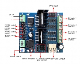 L298N Driver Module, 4-Channel Motor Driving Board, Intelligent Smart Car Motor Drive Board